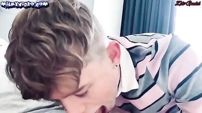 Cute Amateur Boys Giving Blowjobs and Taking Deep Throats - Gay Porn Oral Action