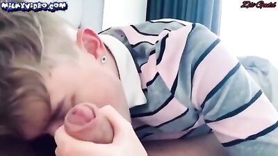Cute Amateur Boys Giving Blowjobs and Taking Deep Throats - Gay Porn Oral Action