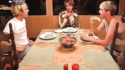 Blond Twink Boys Dinner Party Group Sex - Gay Porn Video