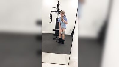 Gym Teens Monstrous Cock Gets Pounded in the Shower