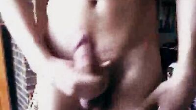 Geeky twink with huge cock wanks and cums on his chest: Bisexual Cum Shots!