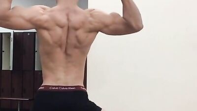 Hispanic Latino Muscle Flexing in the Locker Room - Boys Porn