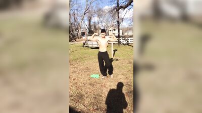 Latino Muscle Boy Exposes His Sexy Body in the Great Outdoors!