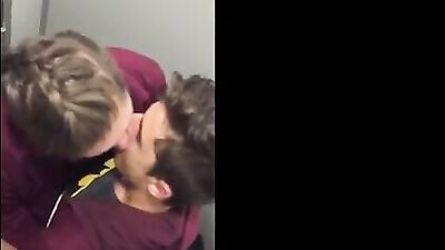 Gay Toilet Fun: Teen Bareback Oral Action!
