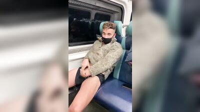 Christmas train ride mask fun