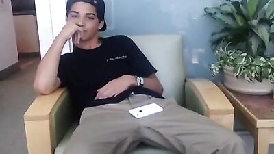 Boy bounces iPhone in hot gay tube action!