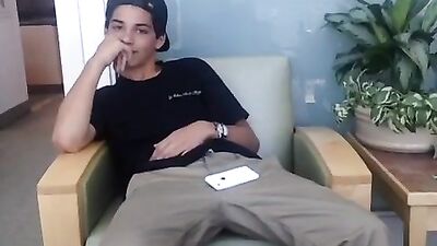 Boy bounces iPhone in hot gay tube action!