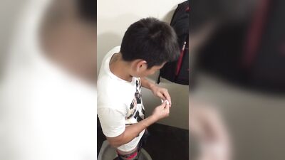 Caught jacking off in the toilet stall - Boys Porn Cumshots!