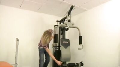 Long Hair Blond Cum Shots: Gym Jocks Favorite Toy