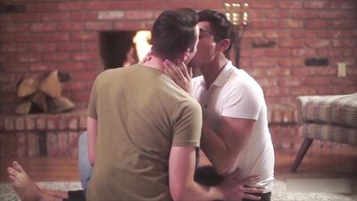 Gay Porno Fire-Side Sex: Action Ass Play Bareback