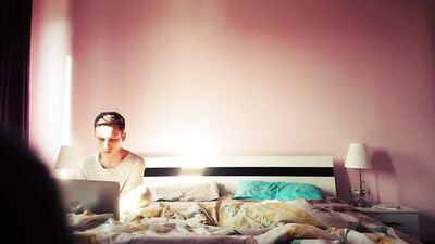 Gay teen meets his boyfriend in motel room for hot sex!