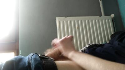 Genuine Blond Boys Porn: Cumshot with Nonchalant Interruption