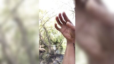 Teen Outside Whacks & Shoots Upward Cum Shots!