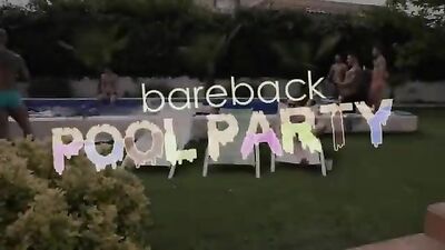Gay Porn Group Sex Bareback Pool Party Guys!