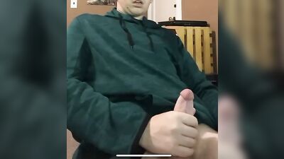 Jerking off solo on camera - Young studs big dick cum shot