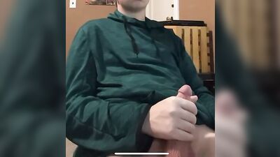 Jerking off solo on camera - Young studs big dick cum shot