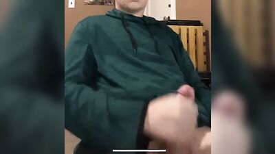 Jerking off solo on camera - Young studs big dick cum shot