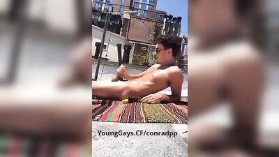 Gang Bang on Roof: Students Cumming Outside in Public!