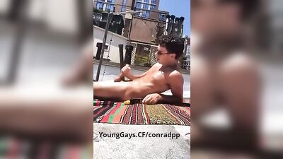 Gang Bang on Roof: Students Cumming Outside in Public!
