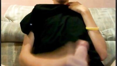 Hung twink boys in hot action: stroking big cocks and cumming on cam!