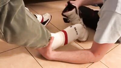Peeling off his socks: A Foot Fetish Licking Adventure