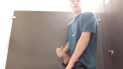 Beating Off in The Dorm Bathroom: Boys Porn Revenge!