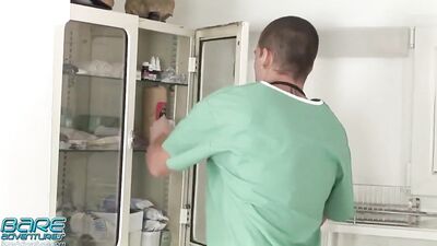 Gay Porn Twink Doctors Clinic: Double Penetration Bareback!