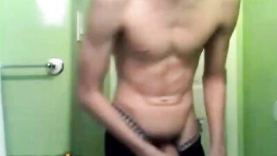 Gay Bathroom Boys Empty Your Balls Porn: Amateur Solo Web-Cam Action!
