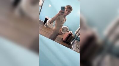 Seduces as he strokes: Solo Blond Boy Action Amature Big Cocks Handjob!