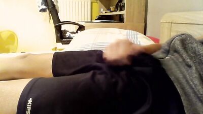 Jerking my dick and cumming before brother gets home boys - A hot gay porn video!