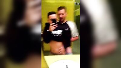 Gay Porn Quickie in Public Restroom: Bareback Action Amateur!