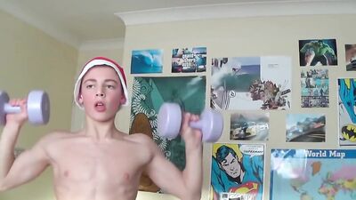 Gay Teen Workout Web-Cam: Hardcore Muscle Worship