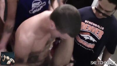 Gay Boys Tube: Bathroom Frat Orgy Cumming Big Balls