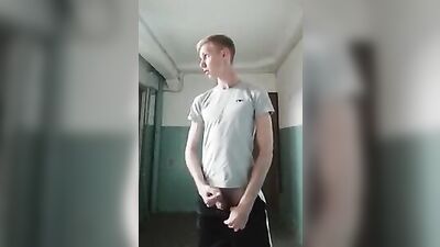 Young Blond Cumshot Jacking Off Porn Star!