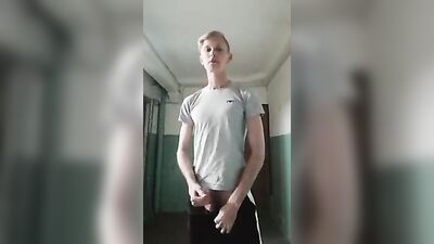 Young Blond Cumshot Jacking Off Porn Star!