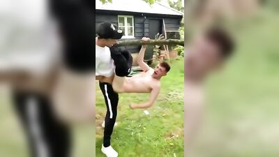 Outdoor Amateur Twink Threesome: Fucking with Creativity