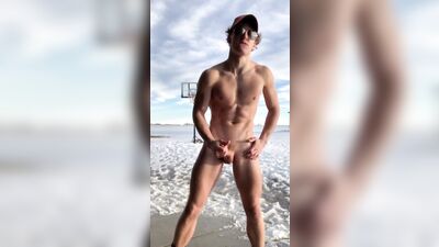 Muscled Gay Teen Porn Stars in Hot Cock Jerking Outside!