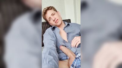 Hung Teen Boys Porn Strokes Off a Load - Dribbler, but Worth It