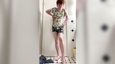 Young Gay Teen Porn Boy Exploring His Body in the Bathroom