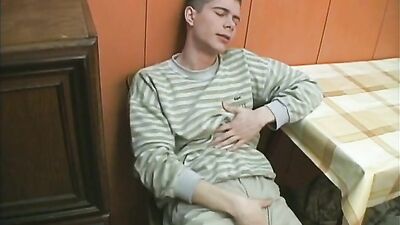 Teen Jacks Off in the Kitchen