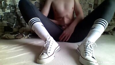 Adorable 18yo Jerks in Adidas: Cumming Harder Than Ever!