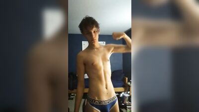 Bulging Twink Cutie Reveals His Huge Dick In Sexy Gay Porn Video