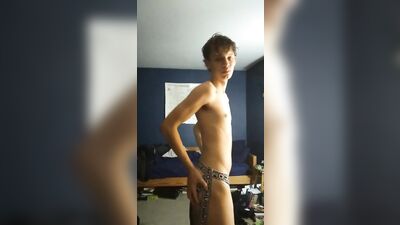 Bulging Twink Cutie Reveals His Huge Dick In Sexy Gay Porn Video