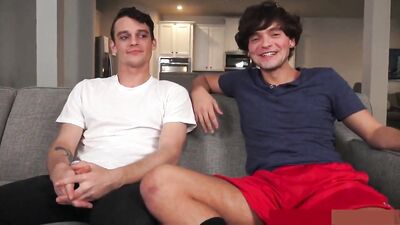 Young Cocks Hungry for Real Anal Action - First Time on a Porn Couch!