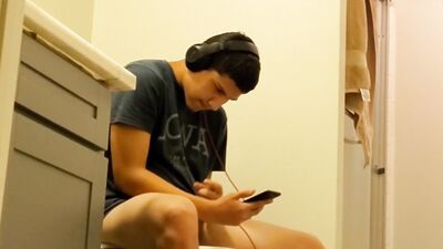 Morning cum on the toilet