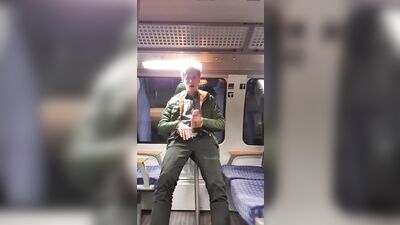 Blond Big Dick Teen Train Jerks Off Again