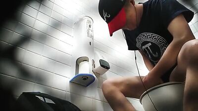 Young Jock Spy Cumming in Public Bathroom: Frat Boy Cocks and Shots