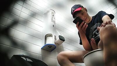 Young Jock Spy Cumming in Public Bathroom: Frat Boy Cocks and Shots