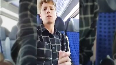Train Cutie: Boy Masturbating on Public Transport!