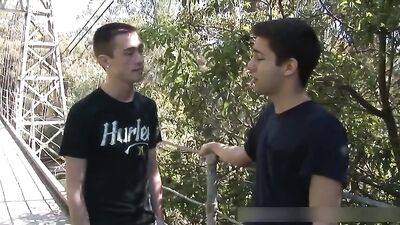 Hurleys Bareback Cum Shots - A Boy in Hurley Shirt Gets Fucked by a New Friend!